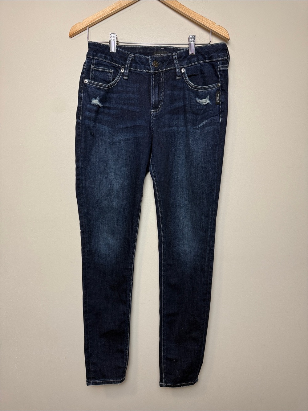 Silver Jeans Elyse Skinny Dark Indigo Skinny Jeans size 29